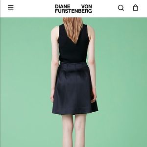 NWT DVF High waisted flare mini skirt black